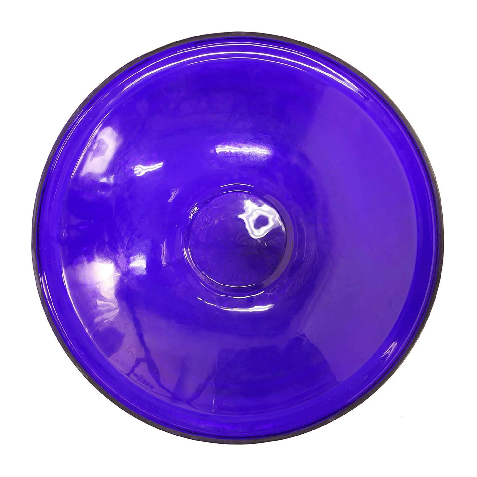 Achla Designs 14 In Crackle Glass Bowl and Birdbath Decoration, Cobalt Blue