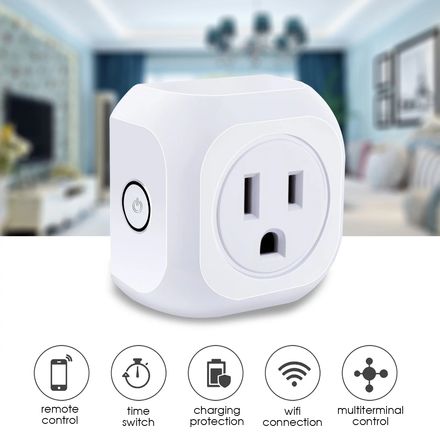 Kootion Smart Plug 3 Pack Wifi Enabled Mini Outlets Smart Socket, Compatible with Google Assistant, No Hub Required, Timing Remote Control