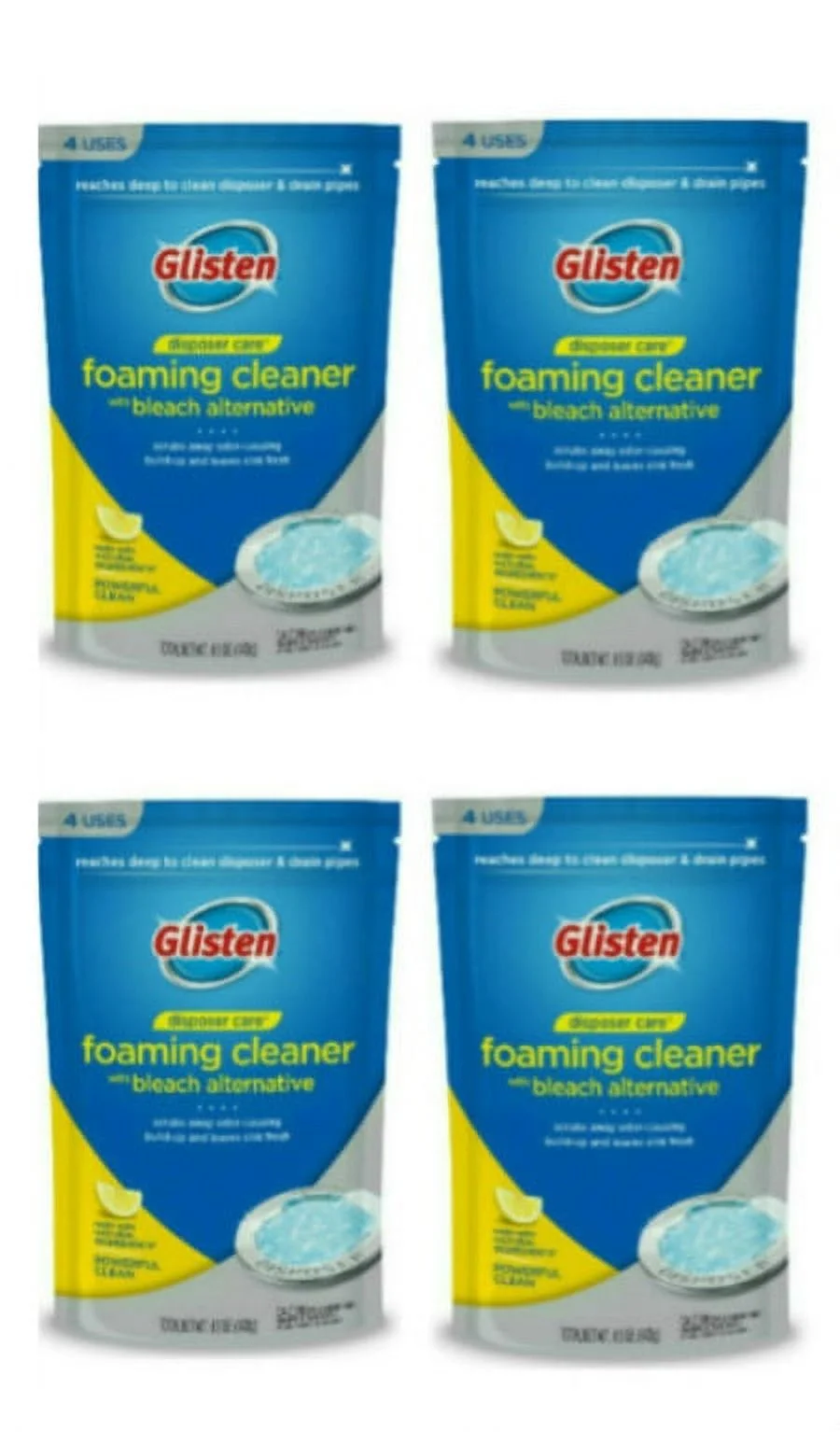 Glisten Garbage Disposer Care Foaming Cleaner, Lemon Scent, 16 uses