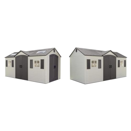 Lifetime 60079 Outdoor Storage Dual Entry Shed, 15 x 8 ft, Desert Sand