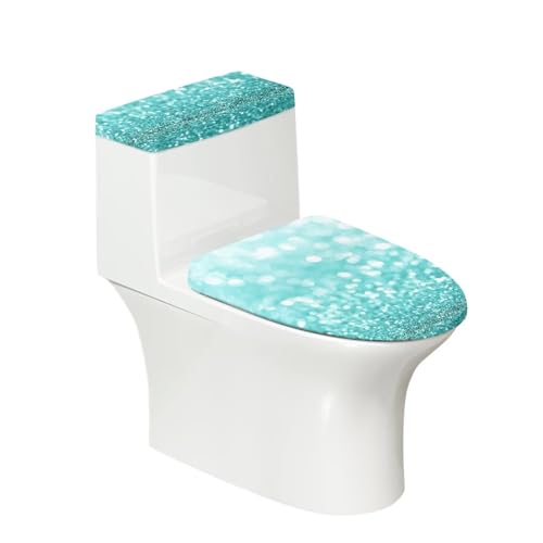 Christmas Bow Bell Toilet Tank Lid Cover and Toilet Seat Lid Cover 2 Pcs Set Toilets Covers with Elastic Cloth Fits Most Toilets Tanks & Lids