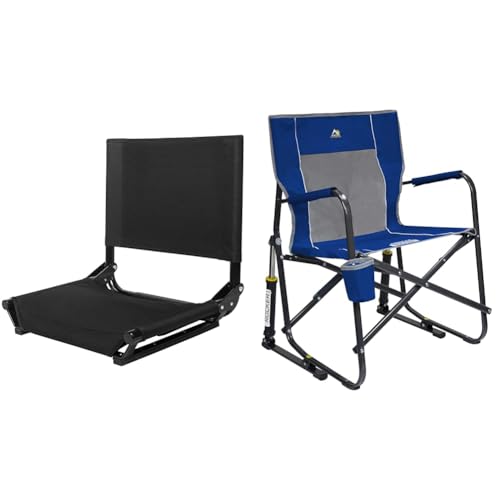 Cascade Mountain Tech Portable Folding Steel Stadium Seats for Bleachers , Black, Regular - 17