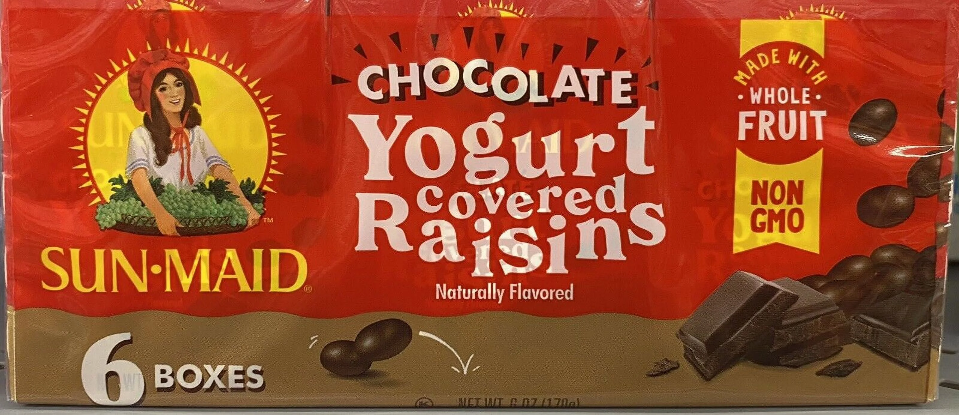 2x Sun-Maid CHOCOLATE YOGURT Covered California Raisins Sun Dried 6 Pks 12 BOXES