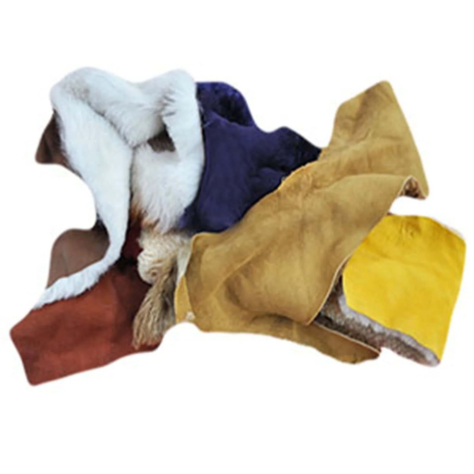 Eco-Friendly Sheep Scraps: Premium Leather, Wool, and Remnants. Various Sizes from Small to Big Palm or Bigger. 1 Pound/Bag.
