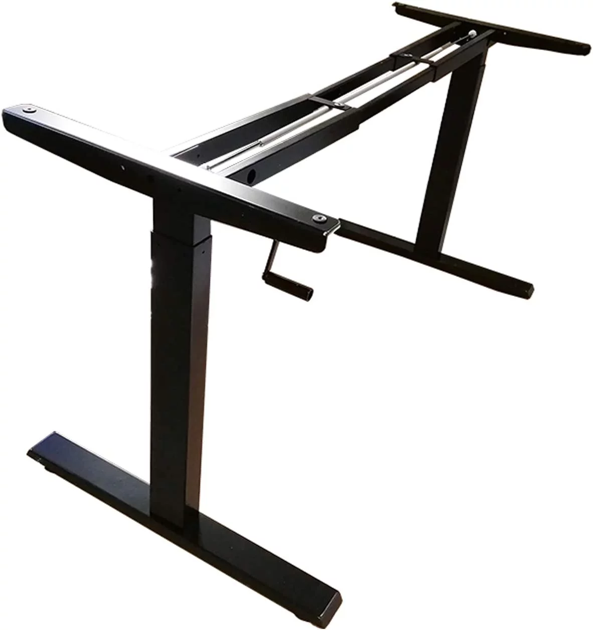 INTSUPERMAI Hand Crank Stand up Desk Frame Black Height Adjustable for Office Computer Study Table