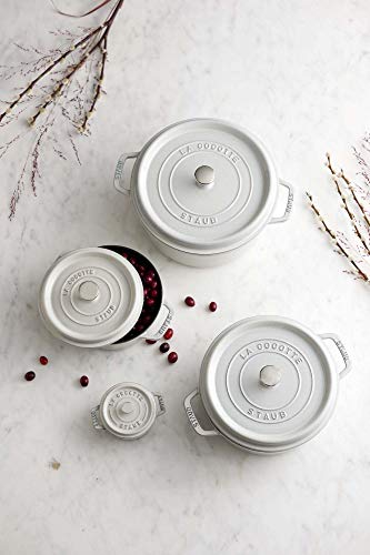 STAUB Cast Iron Dutch Oven 5.5-qt Round Cocotte, Made in France, Serves 5-6, Black Matte