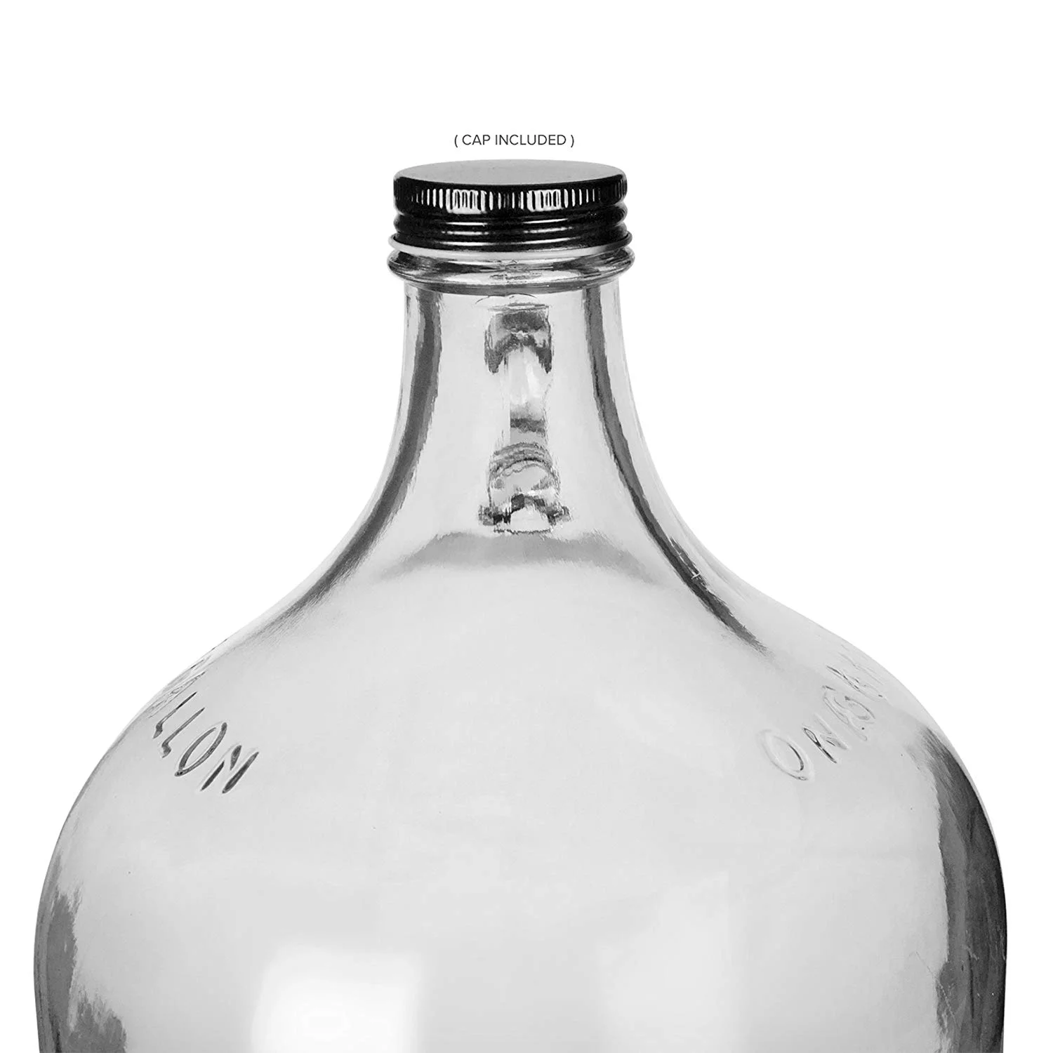 One Gallon Glass Jug with 38mm Black Metal Screw Cap (Set of 8)