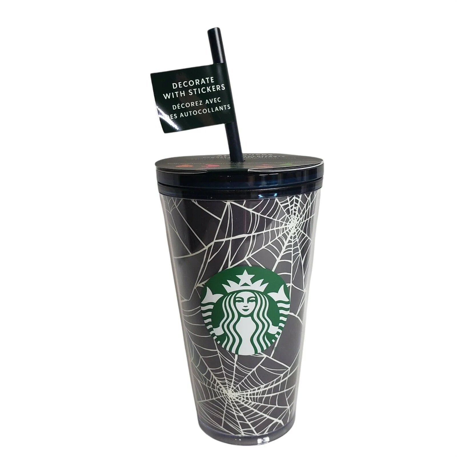 2021 Starbucks Halloween Spider Webs Glow In the Dark Tumbler 16 Oz