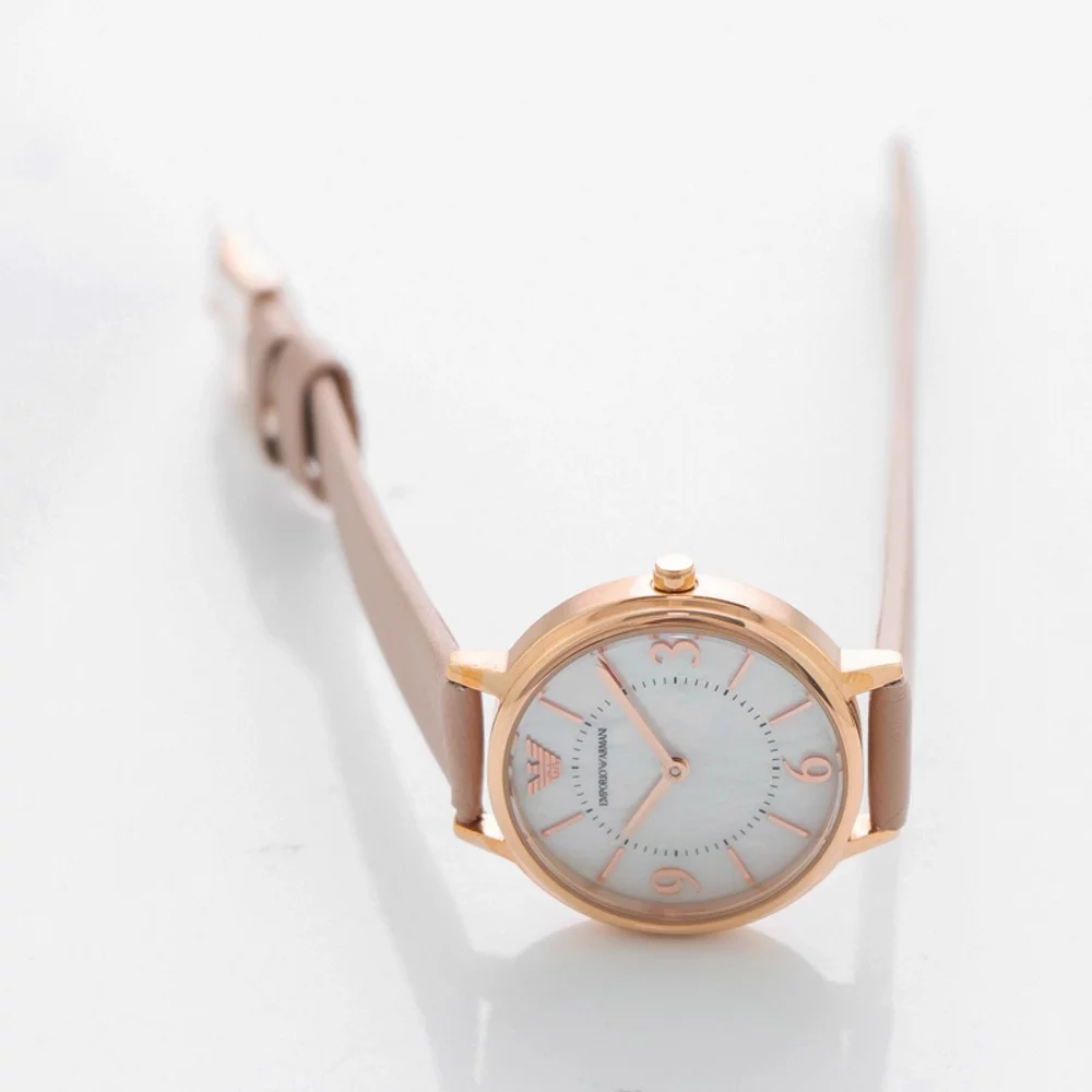 Emporio Armani Quartz White Mother of Pearl Dial Ladies Watch AR2512