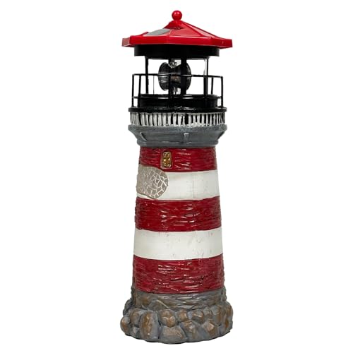 Solar Lighthouse - Rotating LED Waterproof Resin Outdoor Decor for Garden, Patio & Yard
