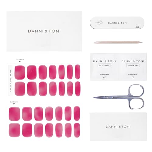 DANNI & TONI Semi Cured Gel Nail Strips Christmas Santa Claus Snowflakes Cat Eye Gel Nail Wraps 28 Stickers | Mistletoe Meow