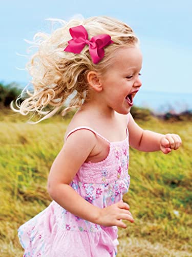 Wee Ones Girls' Plush Velvet Bowtie with Tails on a WeeStay Hair Clip, Small King, Black