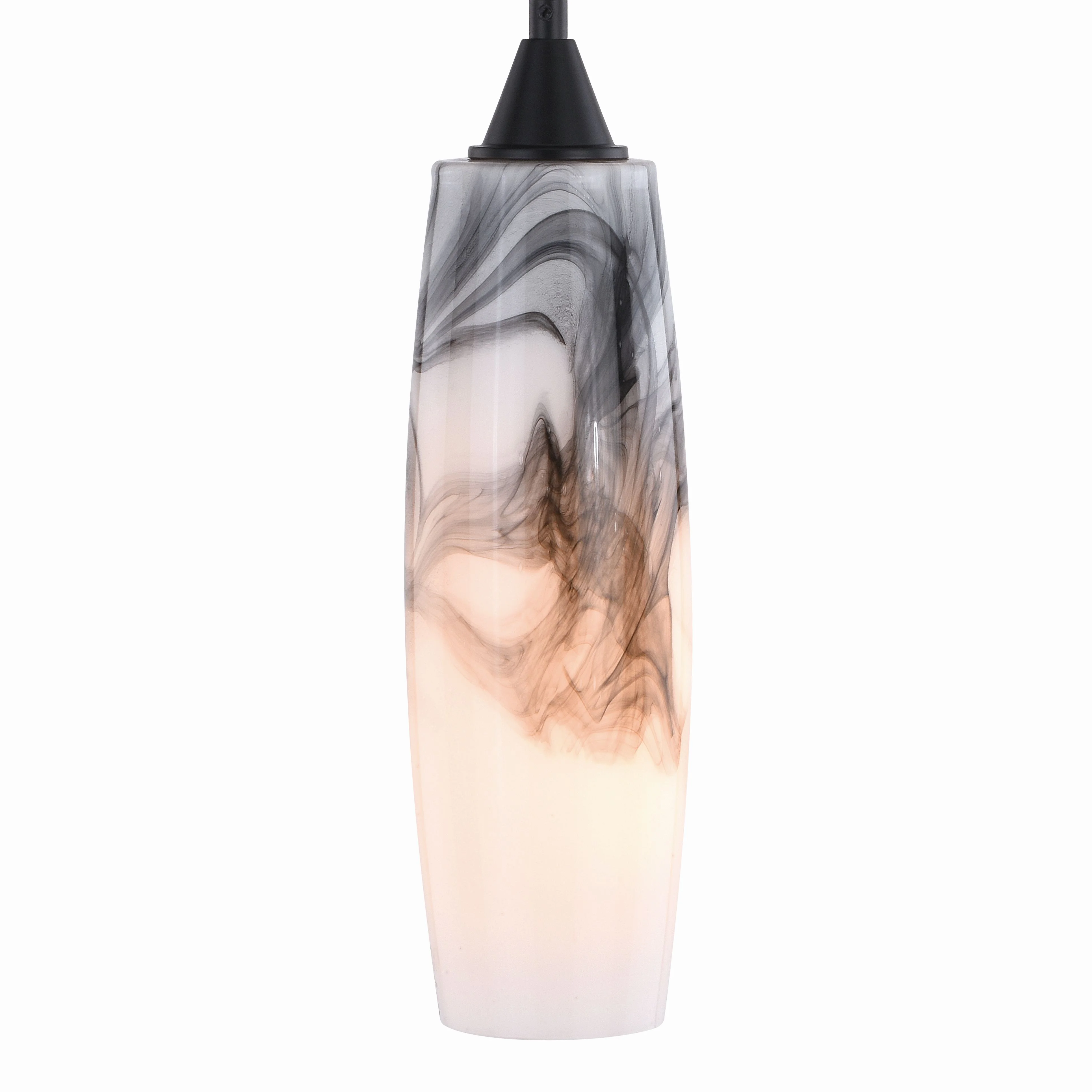 Vaxcel Milano Bronze Mini Pendant Ceiling Light Black and White Glass