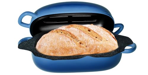 Dutch Oven for Bread Baking - 2.5QT Bread Pans for Homemade Bread Cast Iron Bread Pan Dutch Oven Loaf Pan with Lid and Loop Handles for Homemade Breadmaking