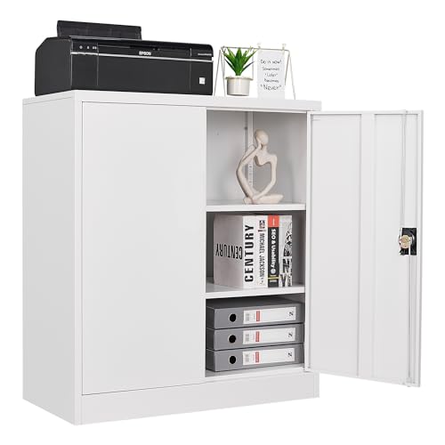 Metal Garage Storage Cabinet with Wheels,Metal Storage Cabinet with Adjustable Shelves,Steel Tool Cabinets with Locking Door for Home, School, Office, Garage (Black)