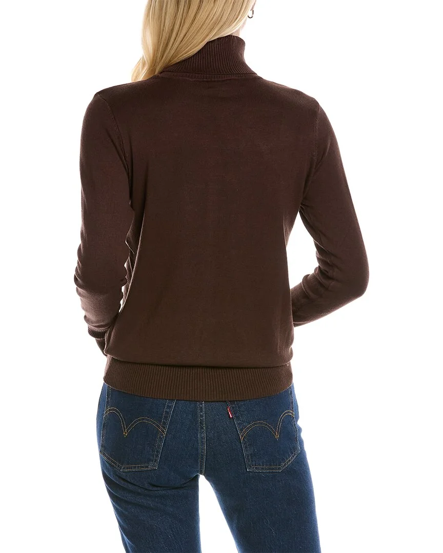 Joseph A. womens  Button Cuff Turtleneck Sweater, L