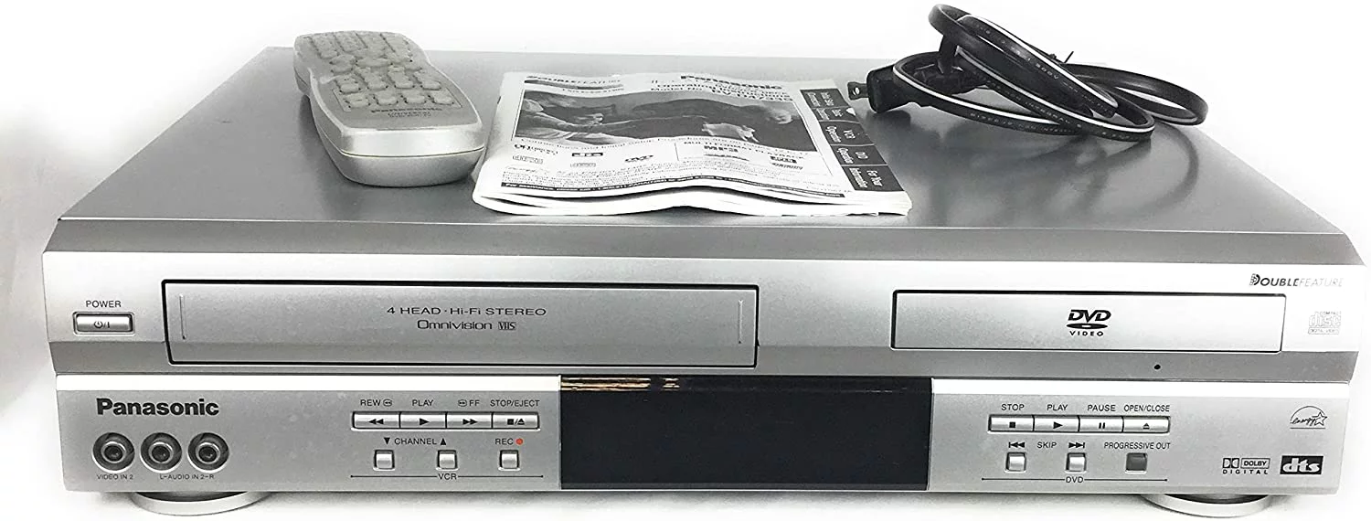 Panasonic PV-D4733S (USED) Double Feature DVD/VCR Combination Deck. Comes with Remote, Manual, and Cables.
