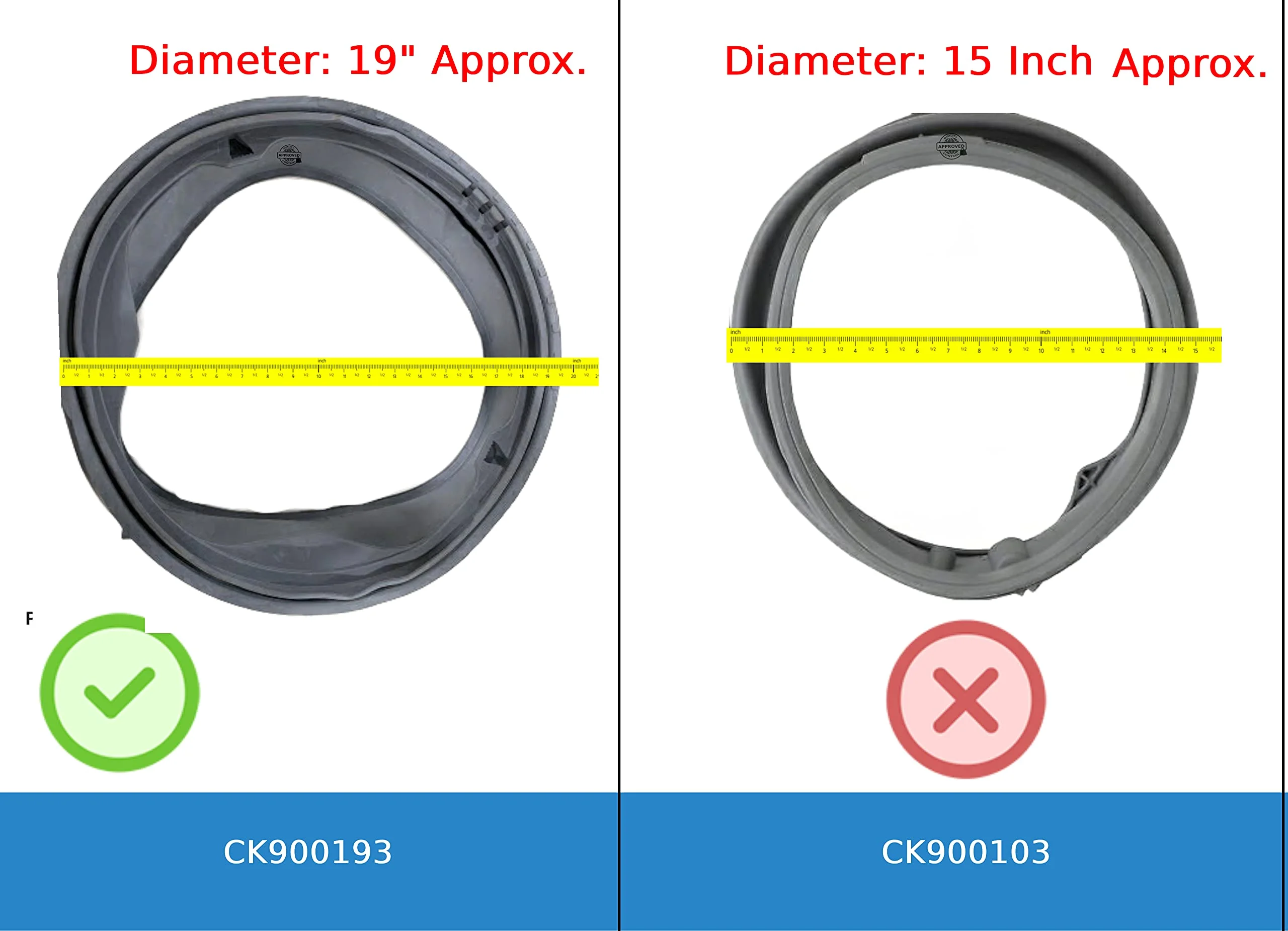GlobPro PD00028934 EAP3535210 AP5218575 PS3535210 Washer Bellow Door Boot Seal 19