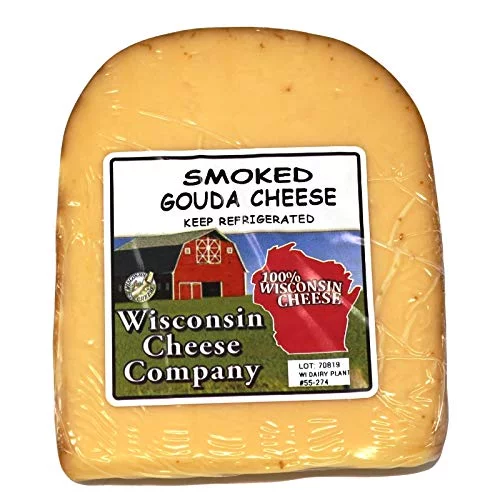 Wisconsin's Best and Wisconsin Cheese Company's -Wisconsin Specialty Gouda Cheese, Sausage & Cracker Gift Box (Pack of 4). Great Birthday Gift Baskets, Holiday Food Gifts, Charcuterie Gifts.