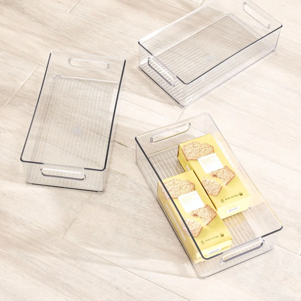 iDesign, Refrigerator, Freezer, and Pantry Storage Bins, 3 Pack, Clear