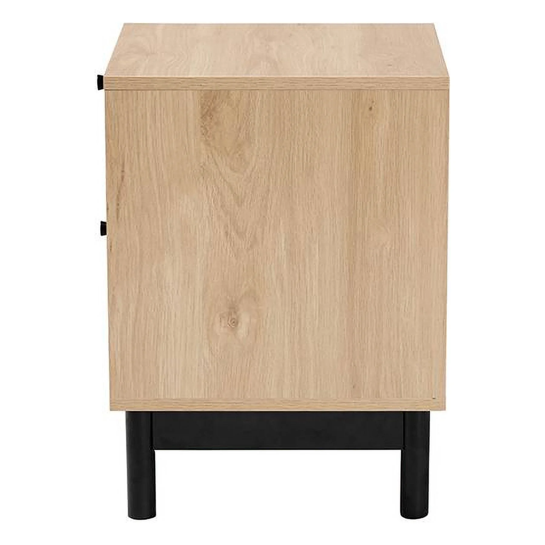Baxton Studio Cherelle Mid-Century Modern Wood 2-Drawer Square End Table, 21-5/16