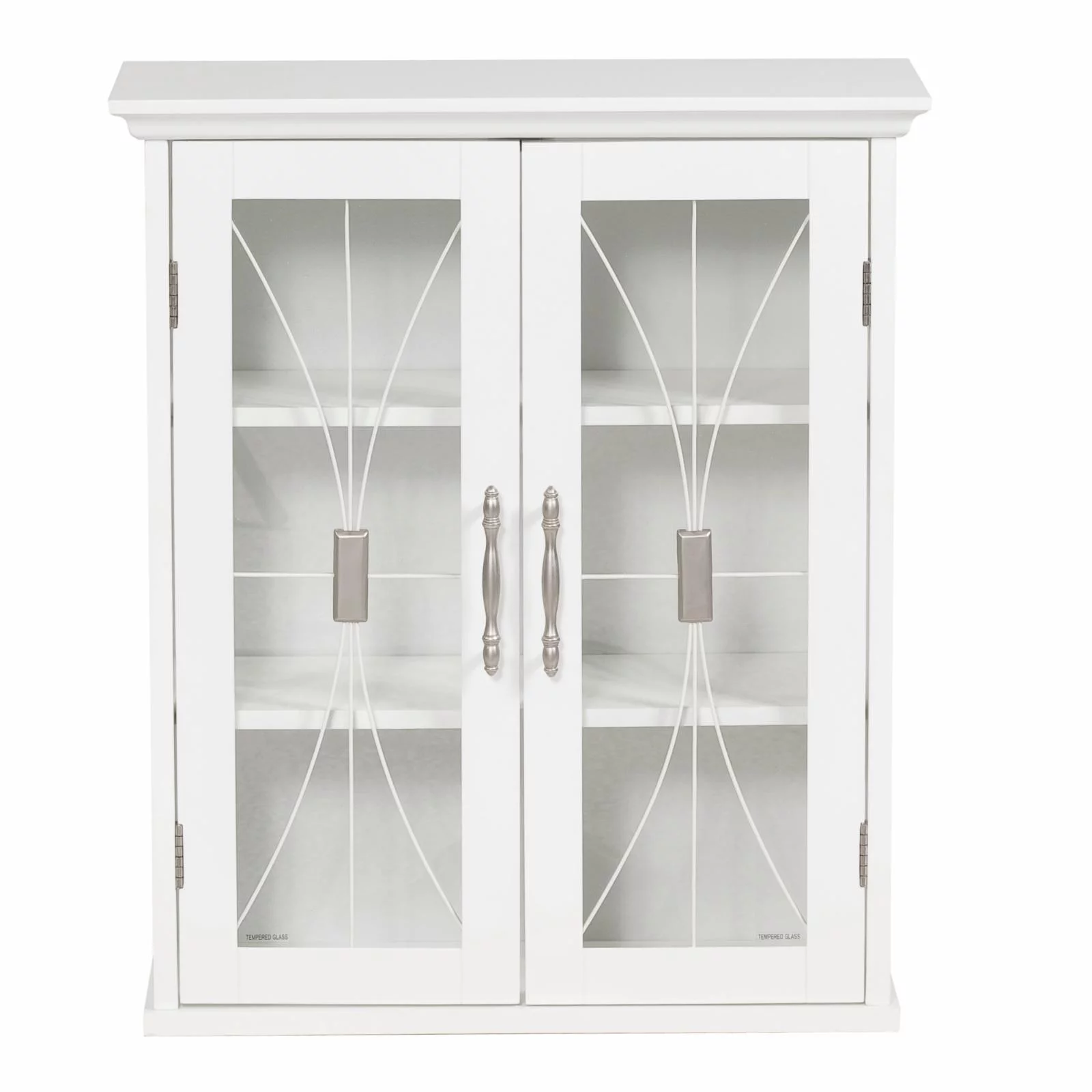Teamson Home Delaney Removable Wooden Wall Cabinet with 2 Doors- White