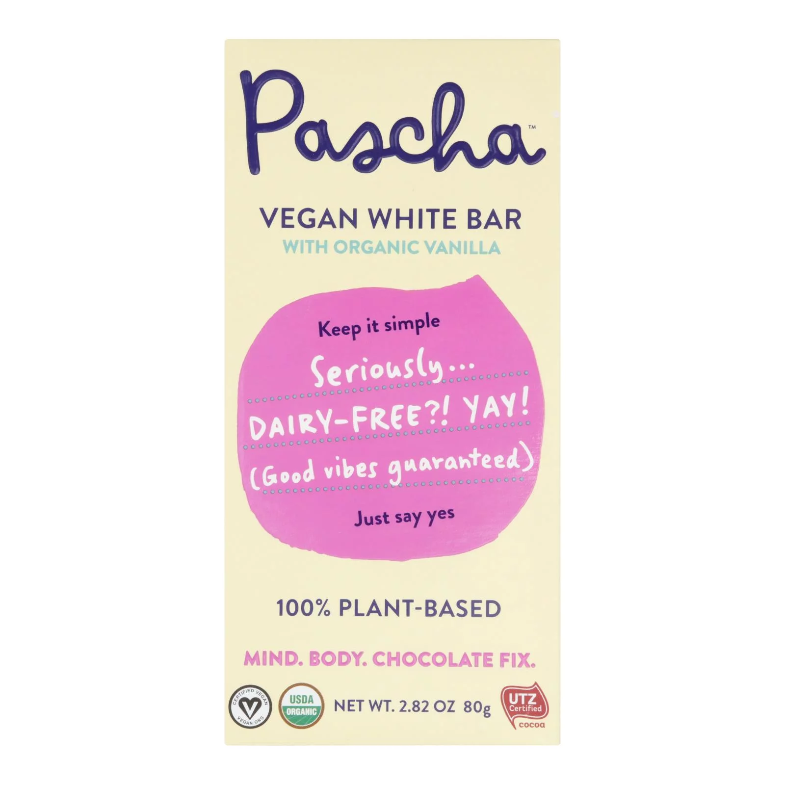Pascha Organic Vannila, Candy Bars & Miniatures, 2.82 Oz