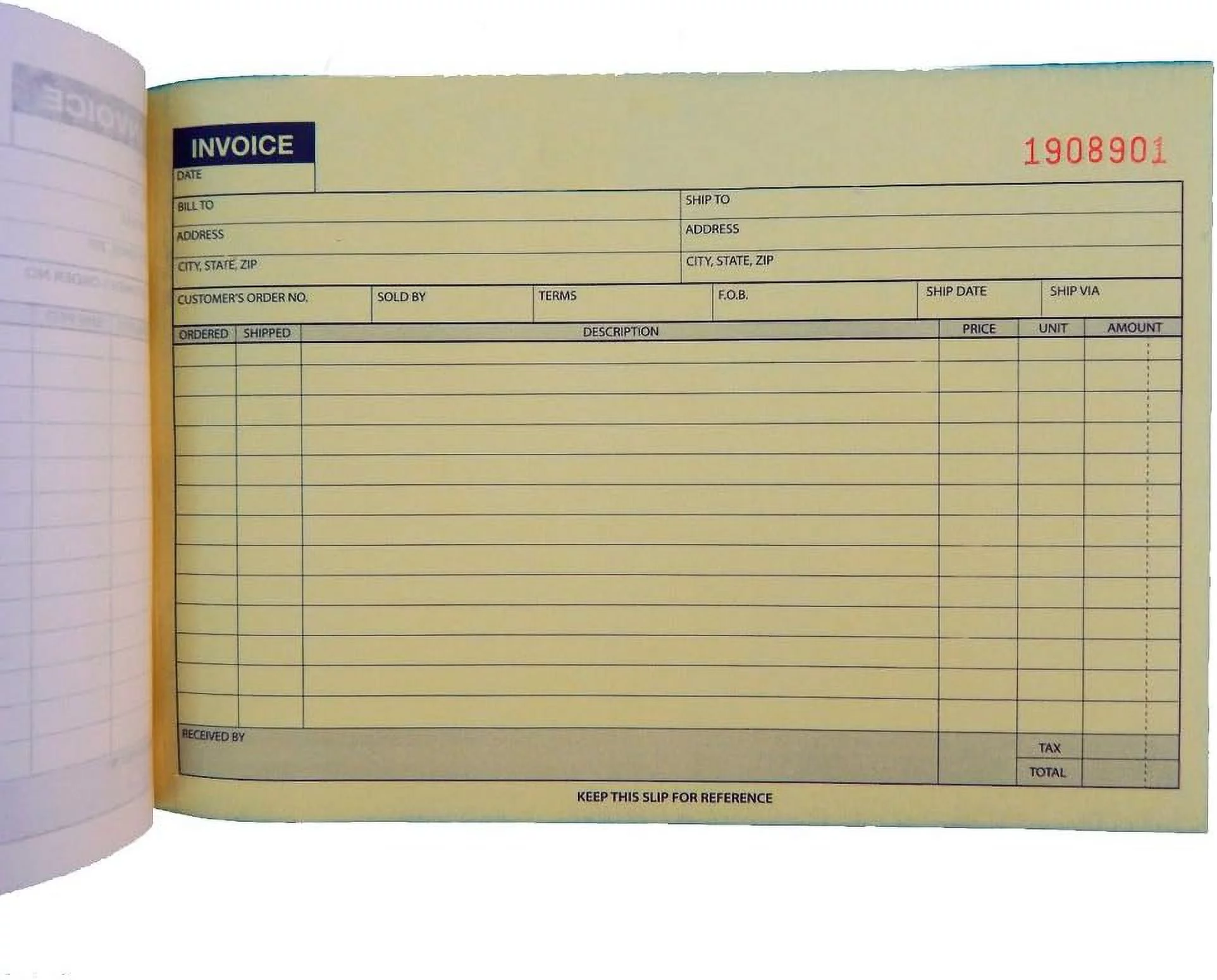 10 Carbonless Invoice Receipt Record Book 2 Part 50 Sets Duplicate Receipt Copy