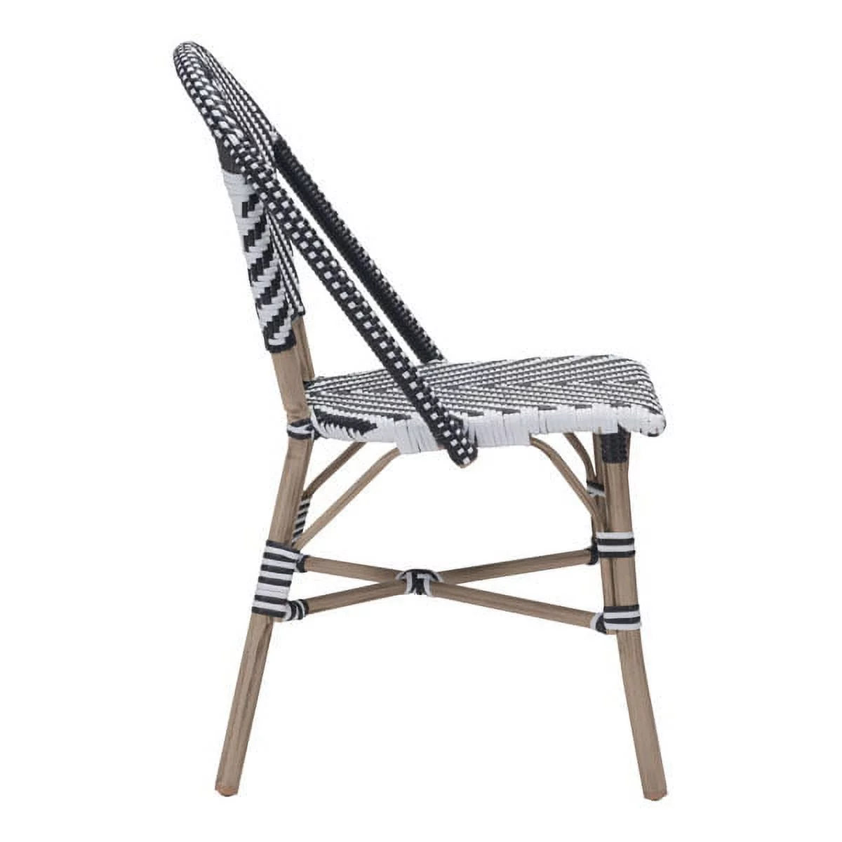 Dining Chair Black&White (Set Of 2) - Polyethylene Aluminum