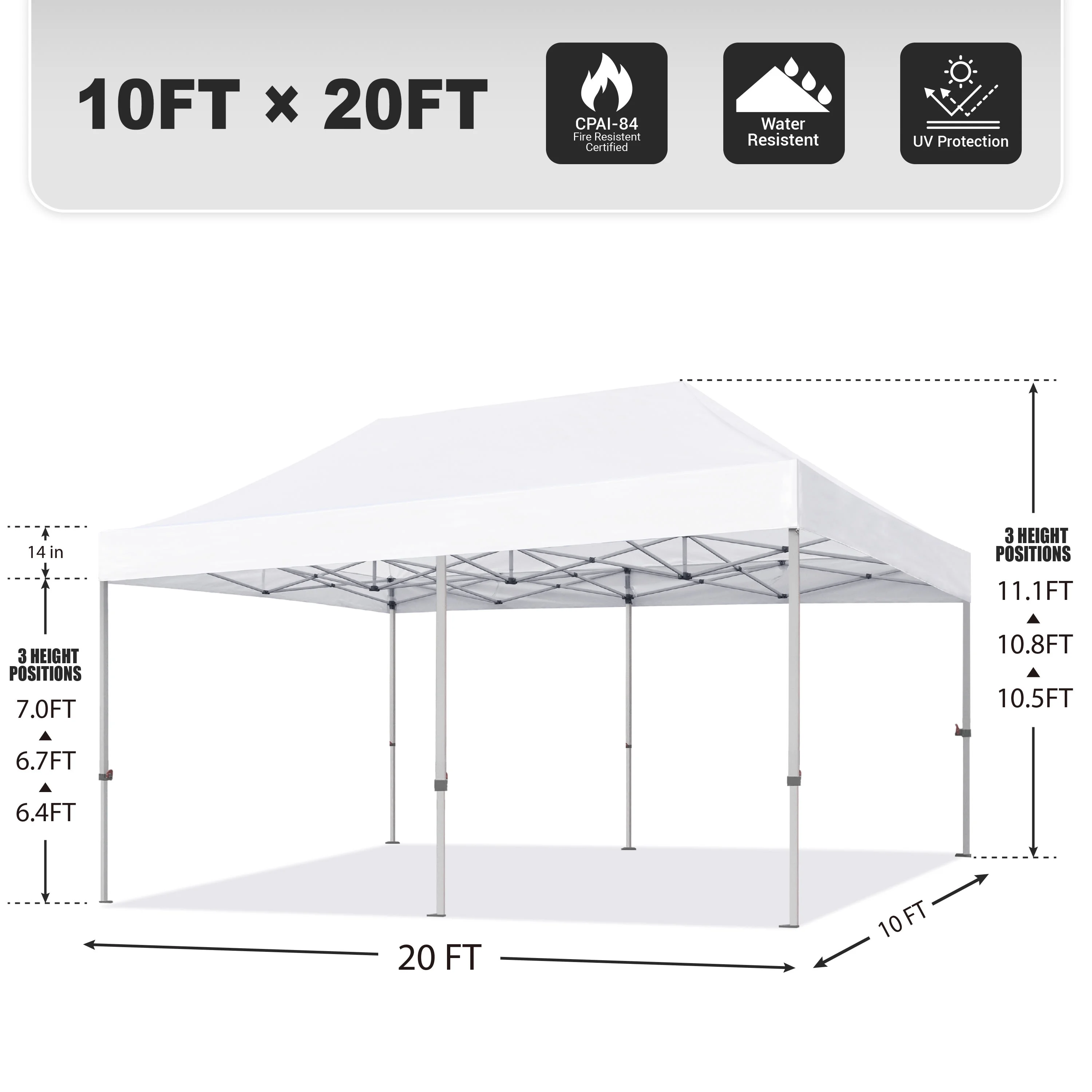 Eurmax 10'x20' Ez Pop Up Canopy Tent Commercial Instant Canopies with Heavy Duty Roller Bag,Bonus 6 Sand Weights Bags (Sandy)