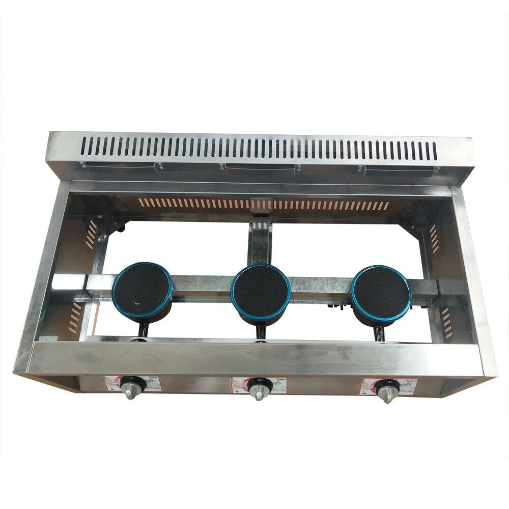 18L Propane NG Gas Fryer Catering Warmer Steam Table Buffet Restaurant 3 Pan