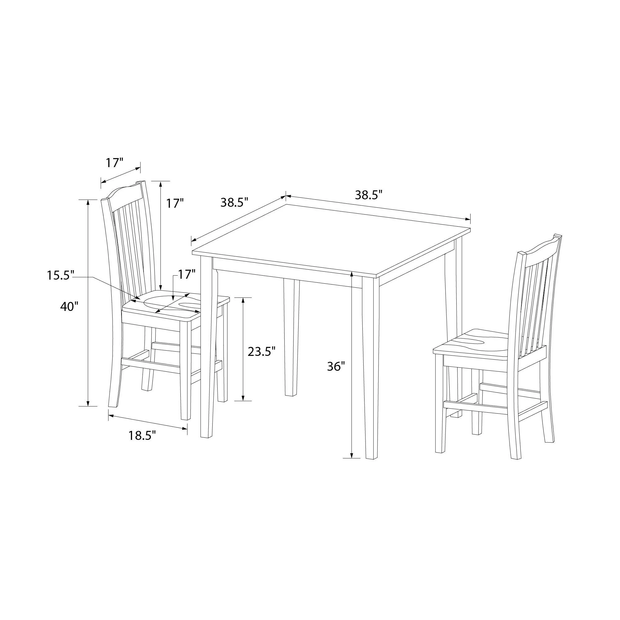 DHP Shiloh 5-Piece Counter Height Dining Set, Rustic Mahogany/White