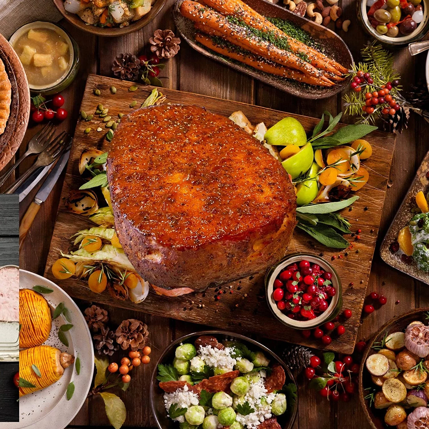 Premium Canned Ham 16oz Easy Open Can Fully Cooked Ready to Eat Camping Picnic Meal Breakfast Lunch Snack Premade Valentines Birthday Party Dinner Main Dish Salad Sandwich Glazed Meat, Pack of 2