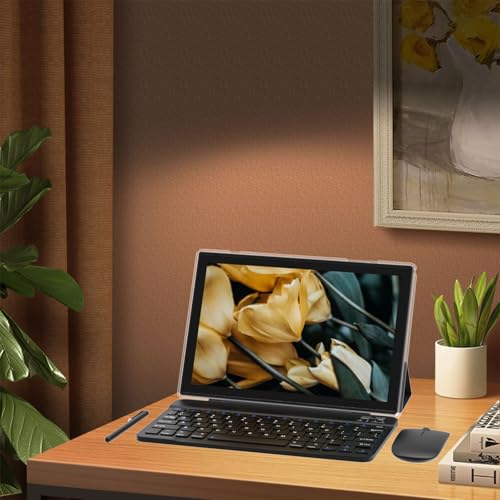 Tablet 2 in 1 Tablets 10 inch Android 14 Tablet Set with Keyboard Case Mouse Stylus Film, 8GB+64GB Tablets 10.1