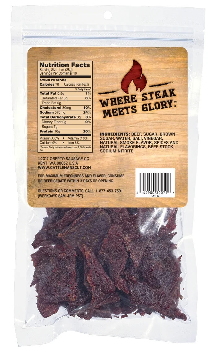 Cattleman's Cut Original Beef Jerky 10oz Resealable Bag