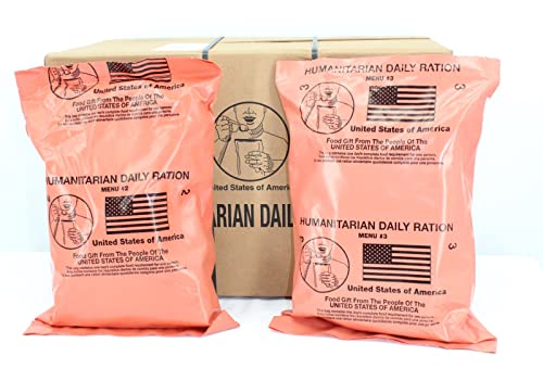 Ready to Eat Emergency Meal Kits - Humanitarian Daily Ration MRE Meals - Long Shelf Life Emergency Food Supply for Survival, Camping, and Emergency Preparedness