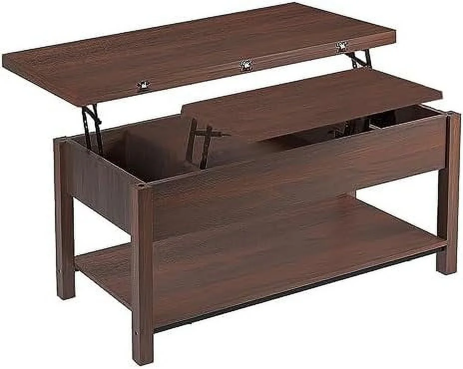 xrboomlife Lift Top Coffee Table  4-in-1 Multi- Convertible Coffee Table with   Coffee Table Converts to Dining Table for Living Room Reception Room Office  (Espresso)