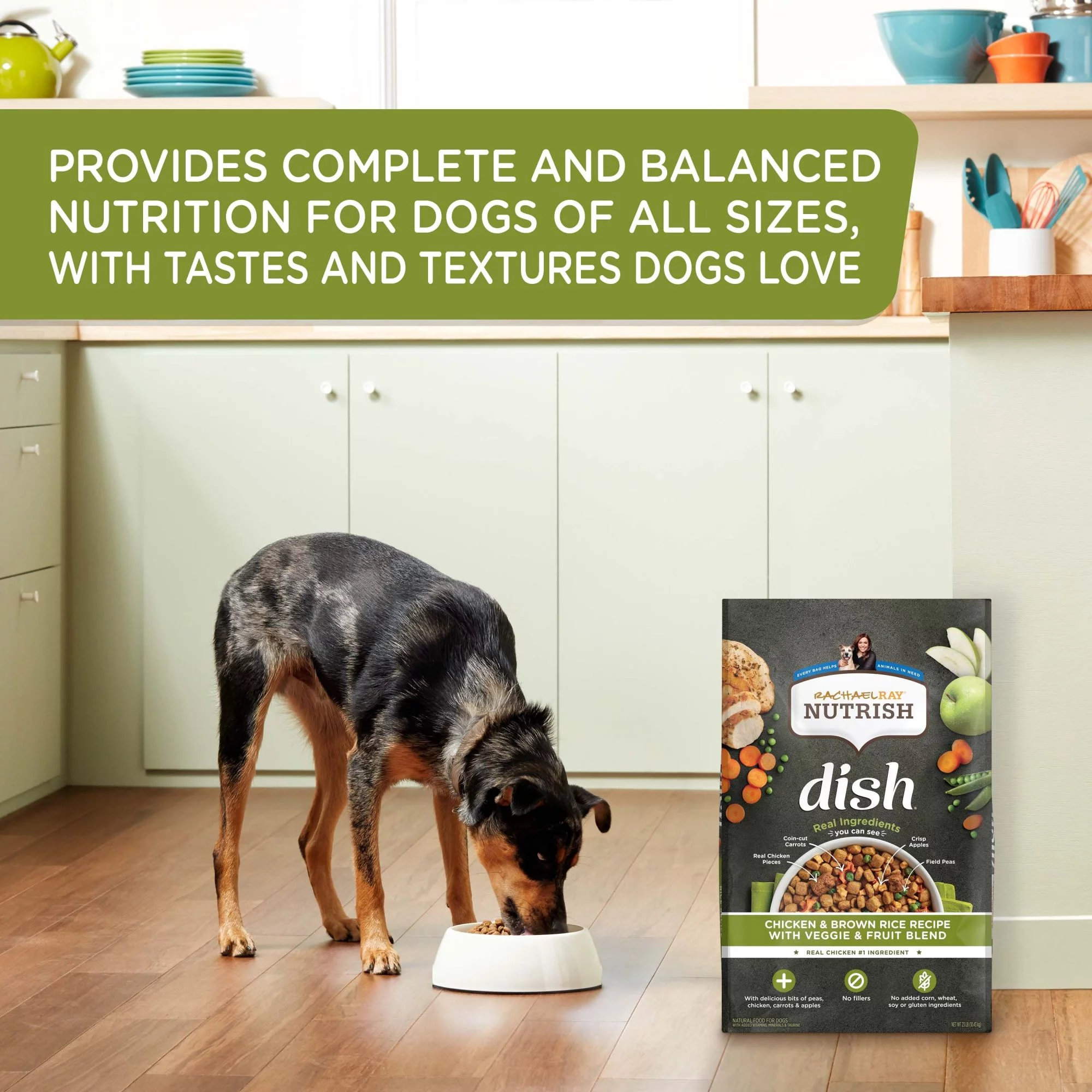 Rachael Ray Nutrish Dish Dry Dog Food, Chicken & Brown Rice Recipe With Veggie & Fruit Blend, 23 lb. Bag