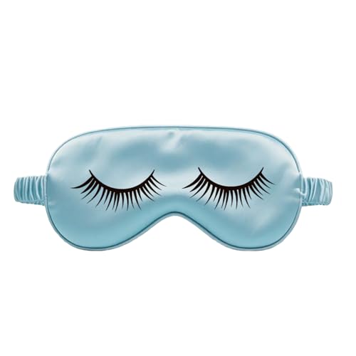 Mulberry Natural Silk Sleep Mask for Women & Men with Elastic Strap, Super Soft Sleeping Eye Mask, Size M, (Blue)