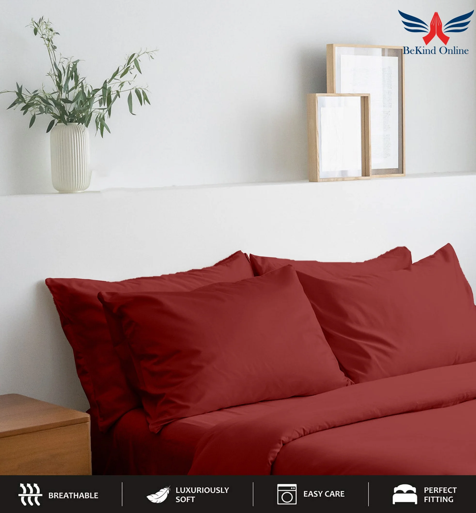 24-INCH EXTRA DEEP POCKETS - 6 PC Full-XL Sheet Set - (Extra Pillowcases, Fitted & Flat) 1000-Thread-Count 100% Egyptian Cotton, Soft Breathable - Long Staple 1000TC Cotton- Burgundy