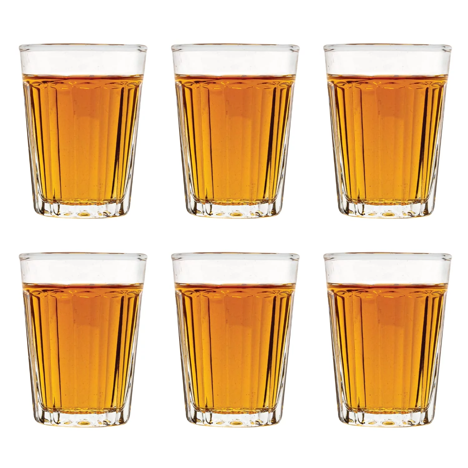 Vikko 1.5 Ounce Shot Glasses: Set of 6 Small Liquor and Spirit Glasses - Durable Tequila Bar Glasses For Alcohol and Espresso Shots - 6 Piece Mini Shooter Glass Set (Madelina)