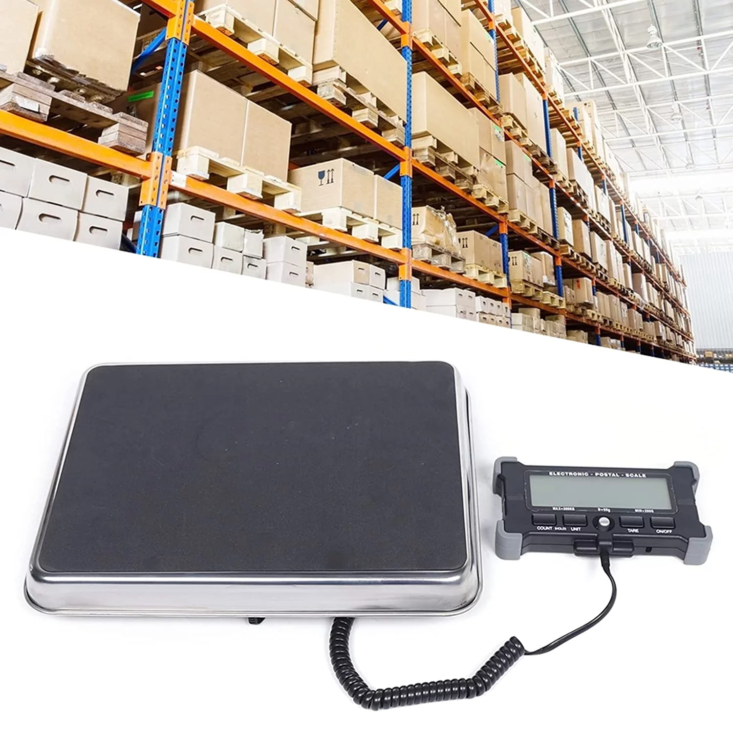 Fichiouy Digital Electronic LCD Shipping Postal Scale Postage Weight Heavy Duty 440lb with 4 Weighing Modes Scale g/ Kg/ Lb/ Oz