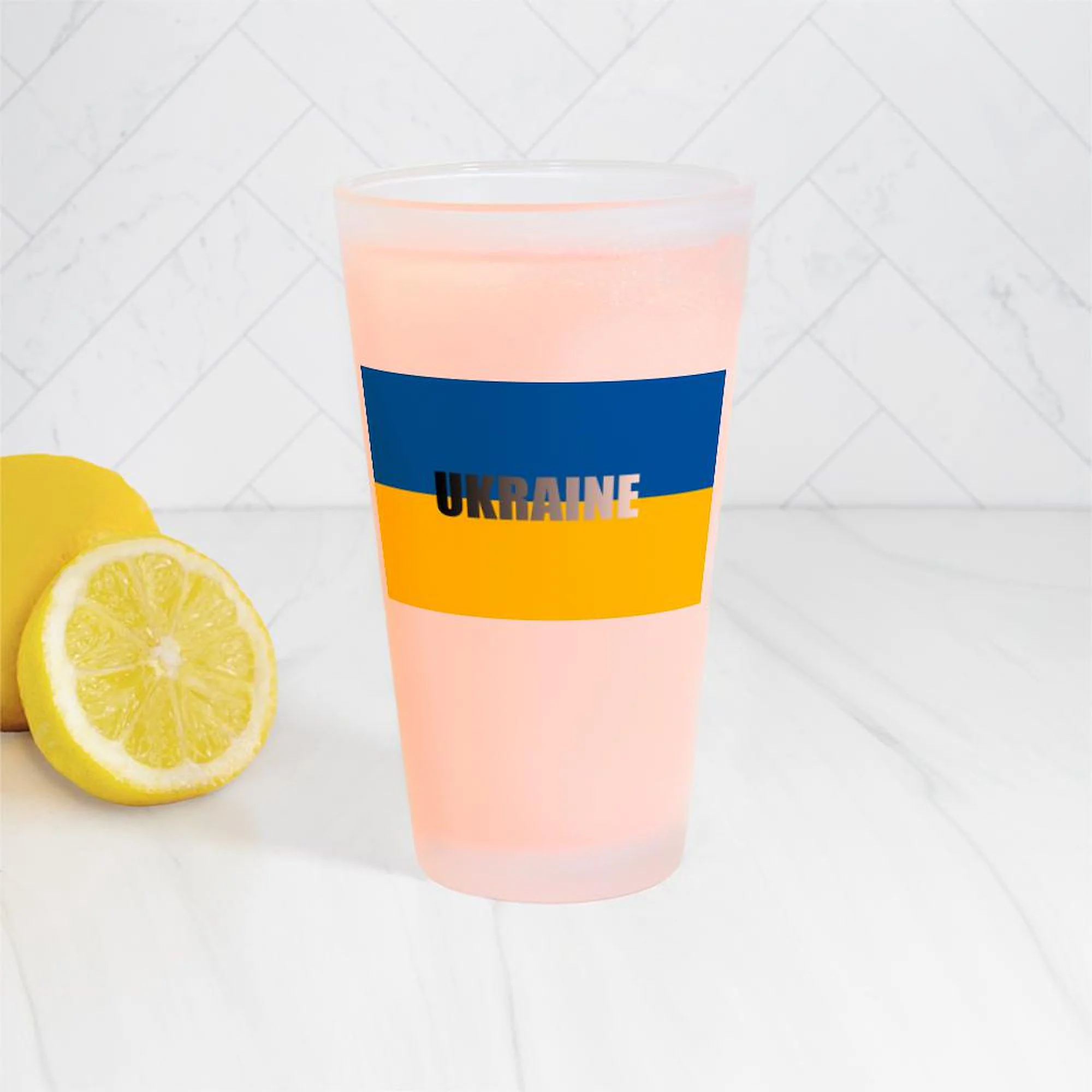 CafePress - National Flag Of ??????? / Ukraine - Pint Glass, Drinking Glass, 16 oz. CafePress