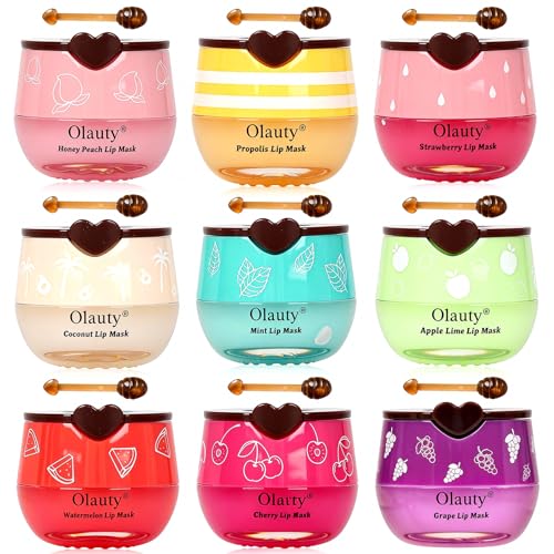 6 PCS Bee Lip Balm Mask Honey Pot, Honey Lip Balm Bulk, Moisturizing Lip Sleep Masks Hydrating Prevention Dry and Crack Lip Scrubs, Propolis Lip Mask Overnight Reduce Lip Lines