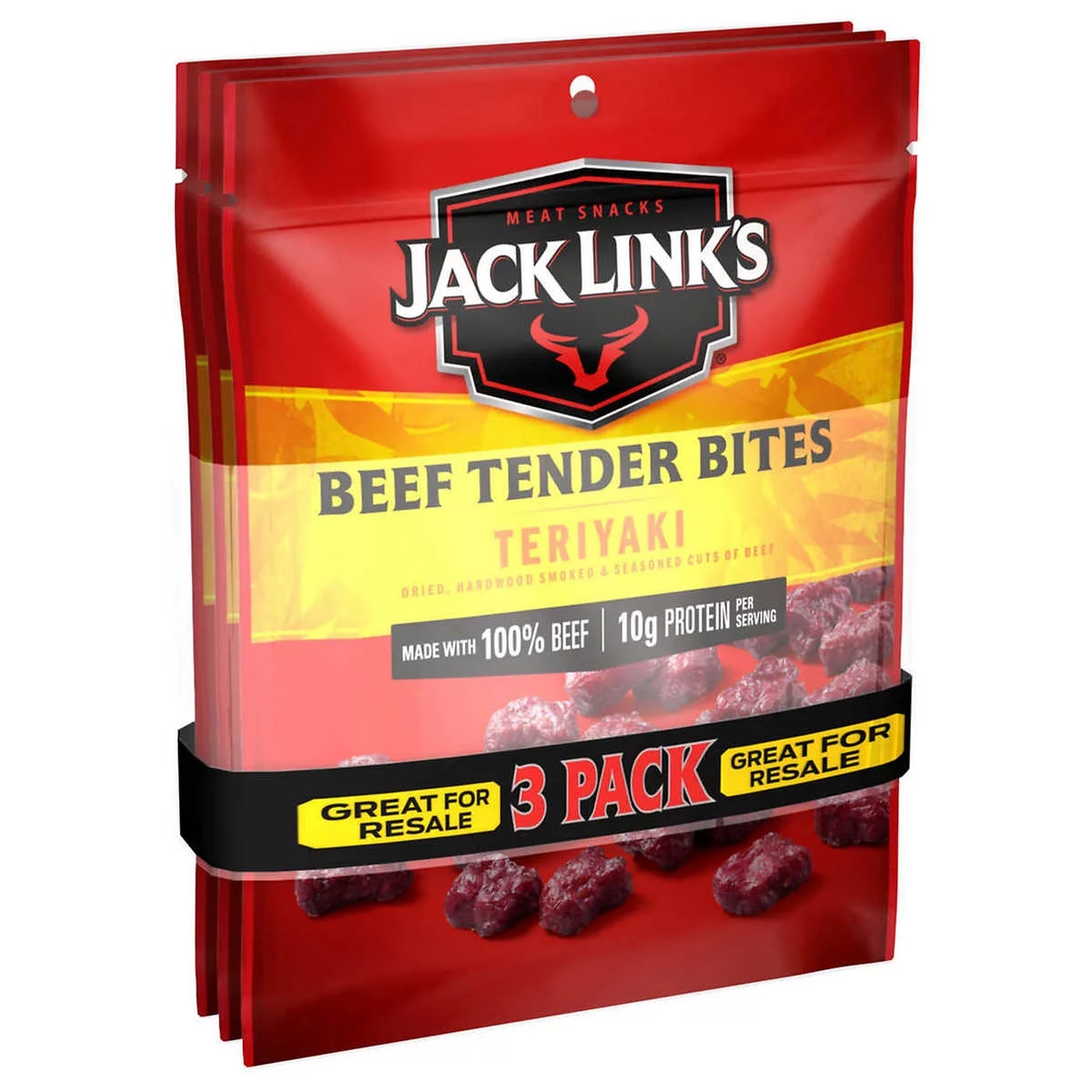 3 Packs Jack Link’s Beef Tender Bites Teriyaki, 3.25 oz Each