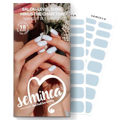Semi Cured Gel Nail Strips-Easy Apply Christmas Gel Nail Stickers Holiday Semi Cured Manicure Strips with Sparkling Xmas Designs (Classic Yule)