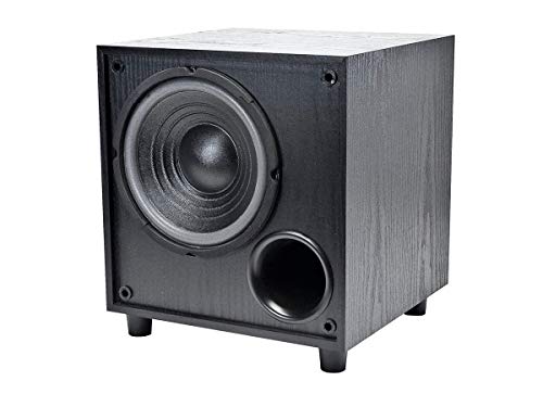 Monoprice 60-Watt Powered Subwoofer - 8 Inch With Auto-On Function, For Studio And Home Theater Black