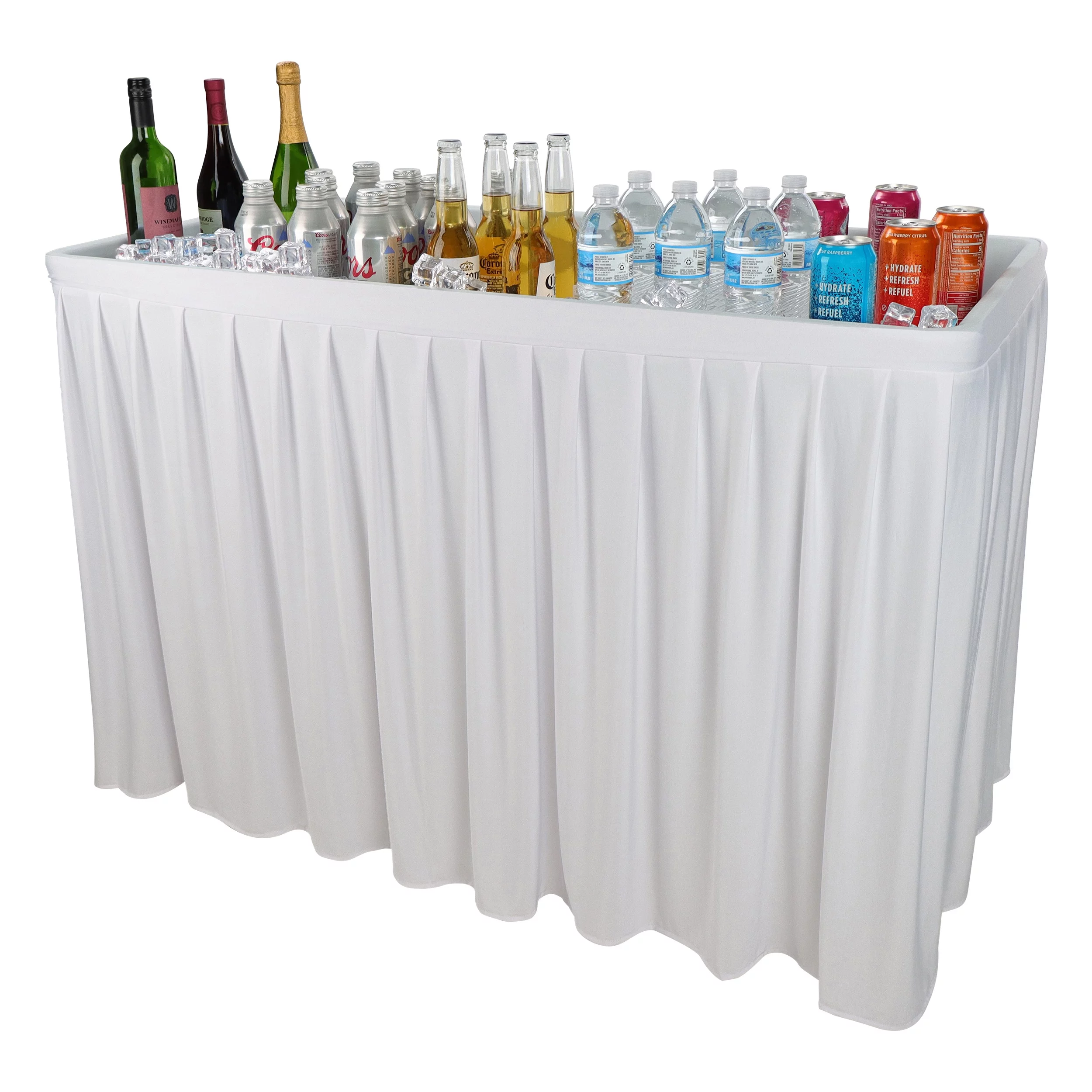 7Penn Folding Ice Cooler Table - 4ft Long Bar Cooler Table Outdoor Ice Chest