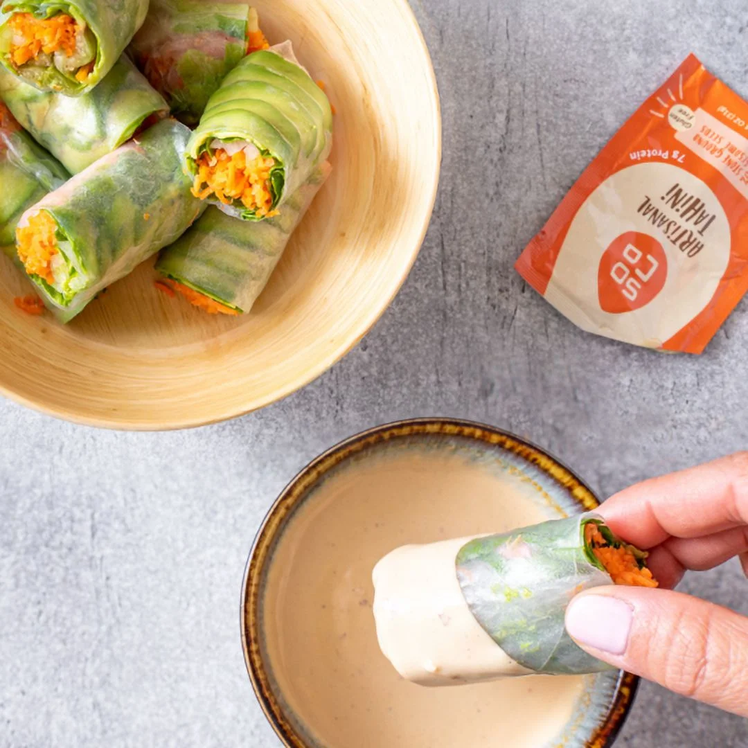 SoCo 2 x Artisanal Tahini Jars each of (380 Grams ) with combo 2 x Artisanal Tahini Squeeze Packs each (Box of 10) Gluten-Free, Sugar-Free