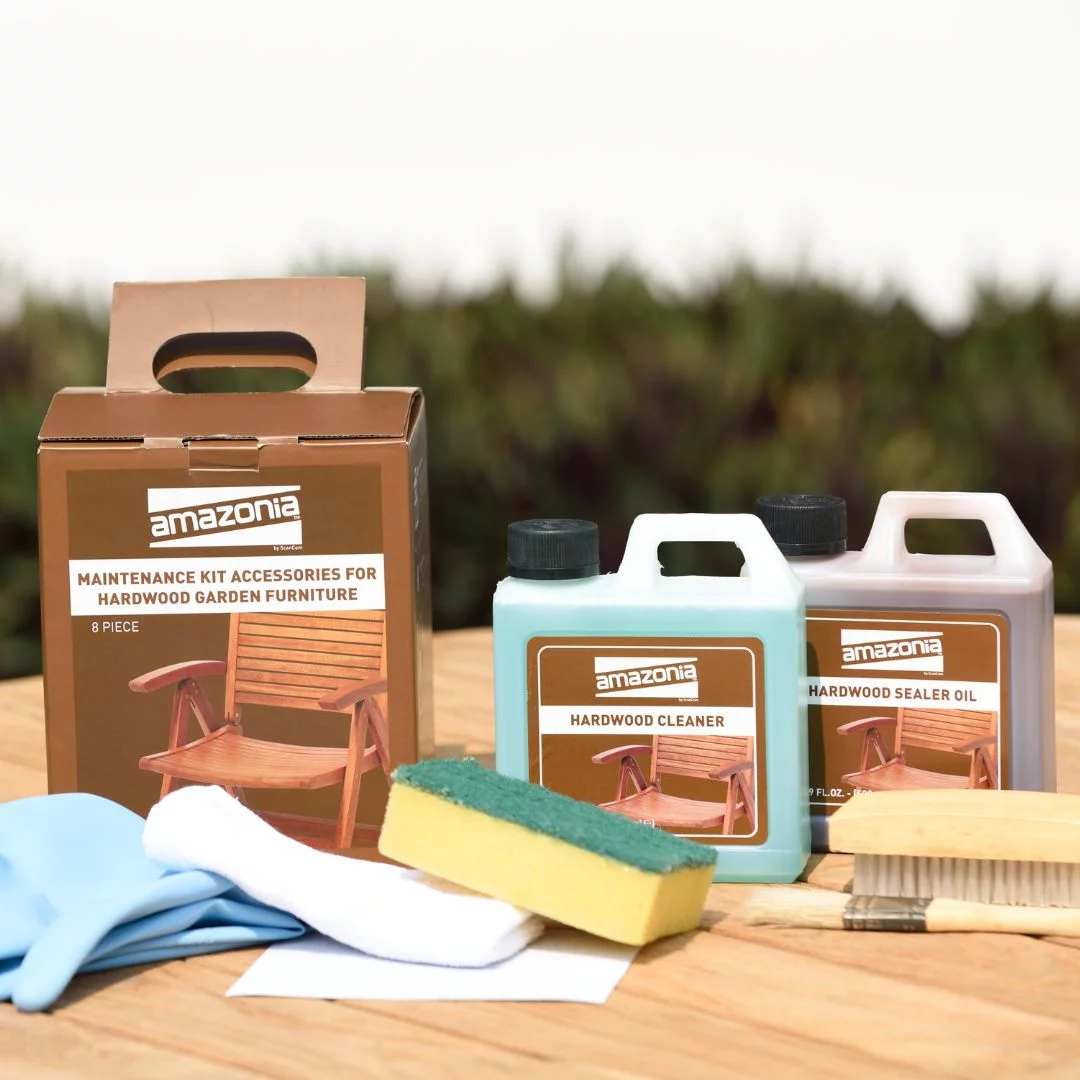 Amazonia Milano Solid Wood 100% FSC Certified Rectangular Patio Dining Set, Seating Capacity: 6